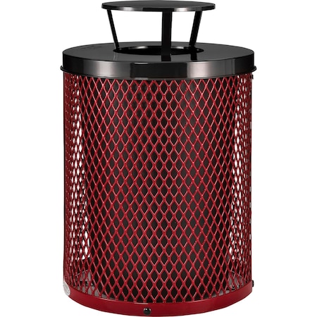 Global Industrial Round Outdoor Can, Red, Steel, 23-1/2 in 261926RD